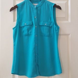Sleeveless Silky Banana Republic Turquoise Top